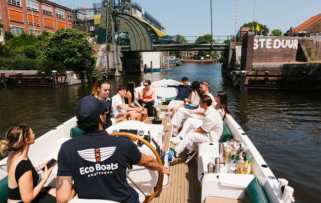 Cocktails on a boat in Amsterdam